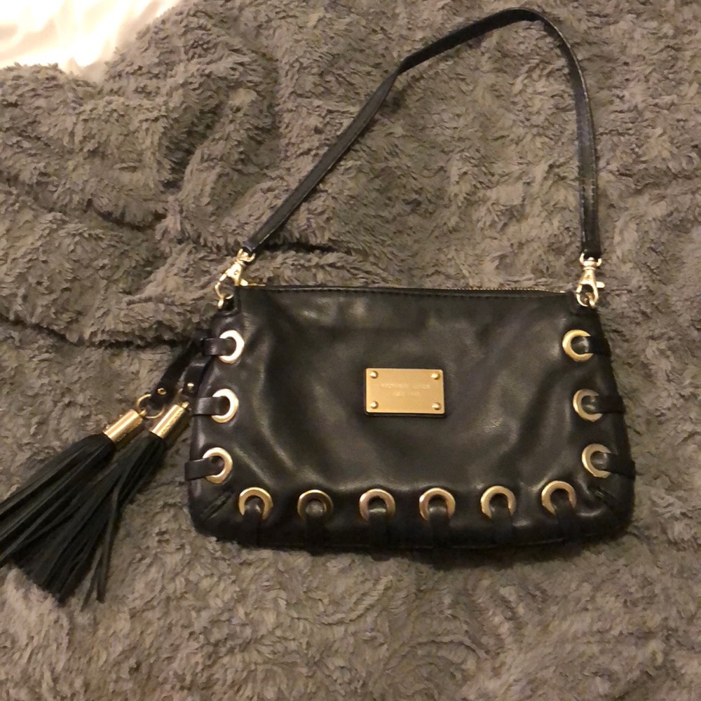 Michael Kors Black Leather Clutch